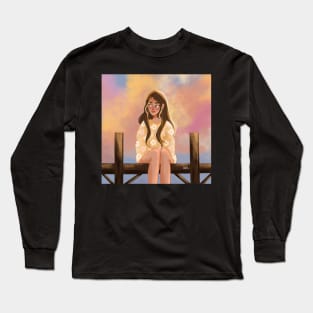 Sunset Girl Drawing Long Sleeve T-Shirt